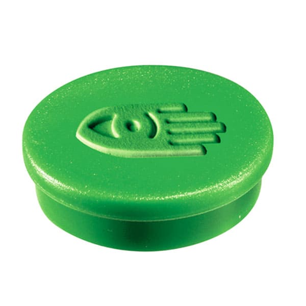 Imanes circulares 20 mm y 250 gr fuerza color verde