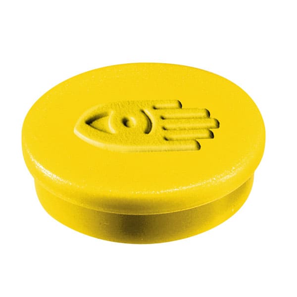 Imanes circulares 30 mm y 850 gr fuerza color amarillo